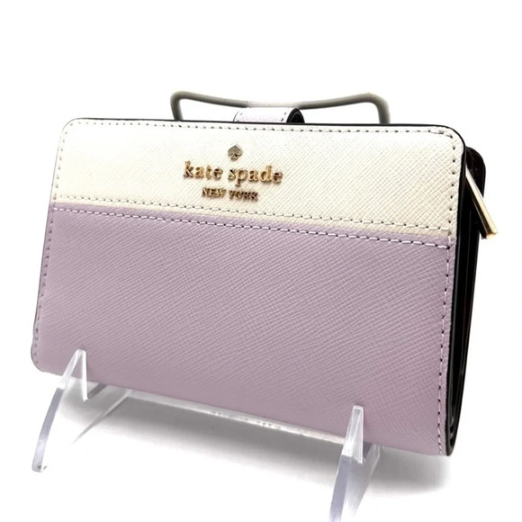 Kate Spade Madison Medium Compact Bifold Wallet Lilac Moon (NWT) - Picture 1 of 9